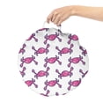 thumbnail image 2 of Nautical Round Floor Cushion with Handle, Crabs Doodle Sea Characters in Cartoon Style Fish Print, Decorative Pillow for Living Room & Dorms, 18" Round, Fuchsia and White, by Ambesonne, 2 of 4