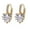 Gold, variant on Earrings Rhinestone Inlaid Heart-shape Design Alloy Heart-shape Design Leaverback Earrings for Party Alloy Gold