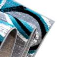 thumbnail image 5 of Emma + Oliver 3x16 Scraped Look Ultra Soft Plush Pile Olefin Accent Rug in Turquoise, Gray, Black and White Swirl Pattern, Jute Backing, 5 of 6