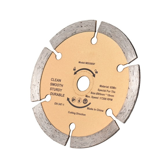 Amdohai 3-3/8 inch (85mm) Mini Diamond Cutting Blade Ceramic Tile Saw Blade with Continuous Rim Dry Wet Circular Saw Cutter Angle Grinder Disc with 3/8 inch (9.5mm) Arbor for Tile Masonry