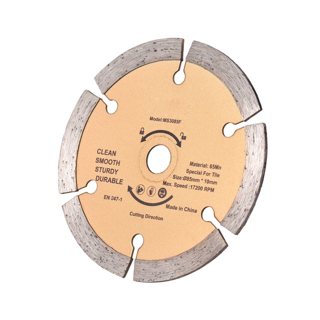 Yeacher 3-3/8 inch (85mm) Mini Diamond Cutting Blade Ceramic Tile Saw Blade with Continuous Rim Dry Wet Circular Saw Cutter Angle Grinder Disc with 3/8 inch (9.5mm) Arbor for Tile Masonry