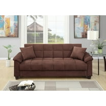 Modern Living Room Microfiber Plush Adjustable Sofa, 84"x36"x34"H, Chocolate Color