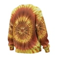thumbnail image 5 of SCRAWLGOD Yellow Tie-Dye Womens Casual Crewneck Sweatshirts Long Sleeve Fashionable Tops Loose Fitting Pullovers with Drop Shoulder for Shopping Running, S, 5 of 7
