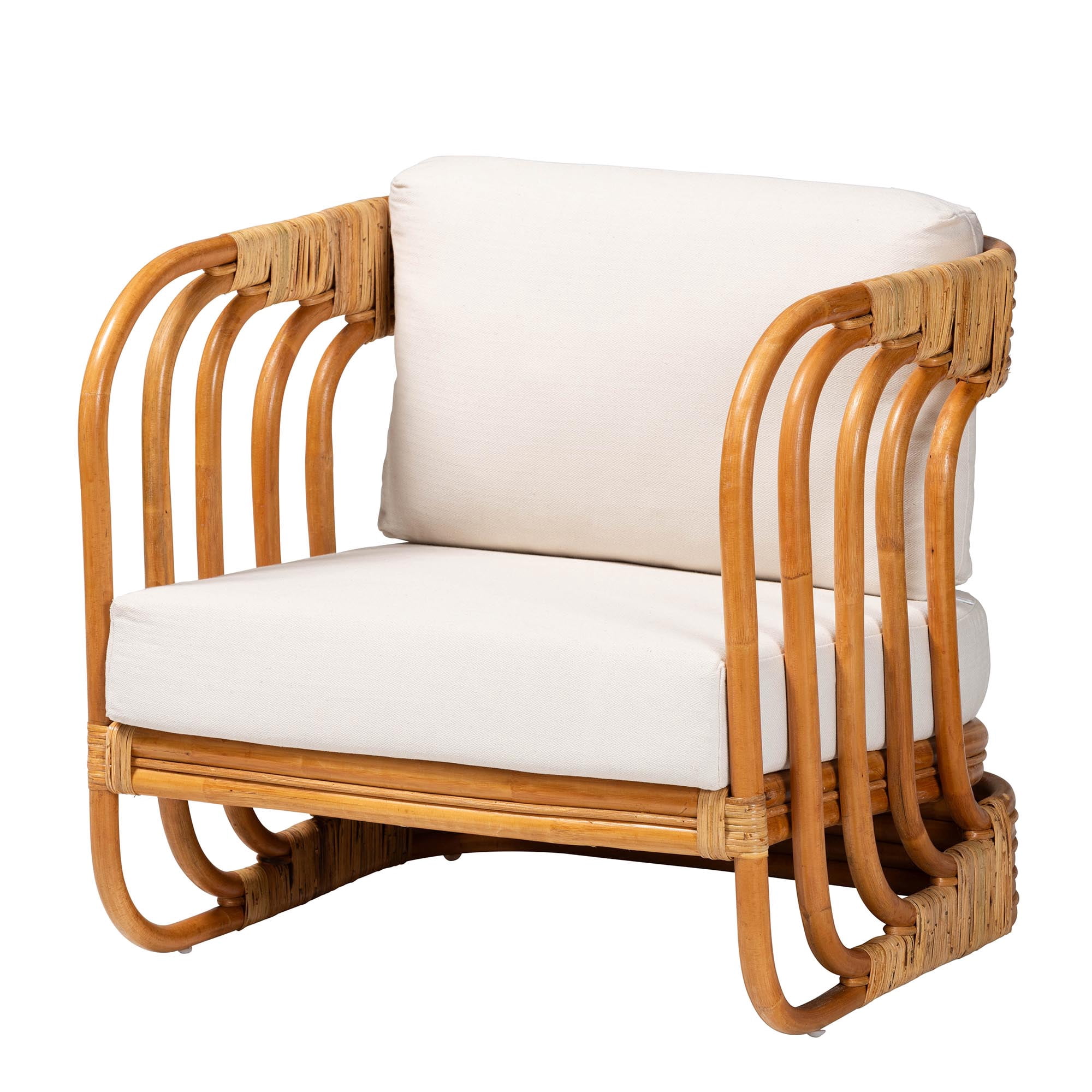 bali & pari Corsa Boho Arm Chair, One Size, Light honey