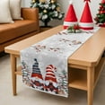 thumbnail image 6 of Christmas Table Runner Gnome Reindeer Table Runners Deer Berry Birds Xmas Tree Cotton Linen Dresser Scarf Kitchen Dining Table Decor for Christmas Holiday Party Decor 13x90 Inch, 6 of 9