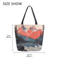 thumbnail image 5 of FORMRS Womens Canvas Tote Bag with Zipper Inner Pocket Shoulder Handbag, Mountains at Dawn, 5 of 7