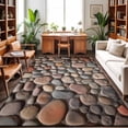 thumbnail image 2 of Stones 3x5ft Non Slip Area Rug Abstract Multi Colored Cobblestones Stones Photo Washable&nbsp;Soft Area Rugs for Living Room, Indoor&nbsp;Circle Carpet for Bedroom Dining Room Kitchen, 2 of 9