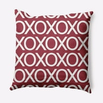 Simply Daisy 20 in x 20 in Red and White Graphic Prints Polyester Throw Pillow