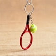 thumbnail image 2 of MKHSQHDG Today's Deals Tennis Keychain Mini Tennis Rackets with Ball Keychain Key Ring, 2 of 9