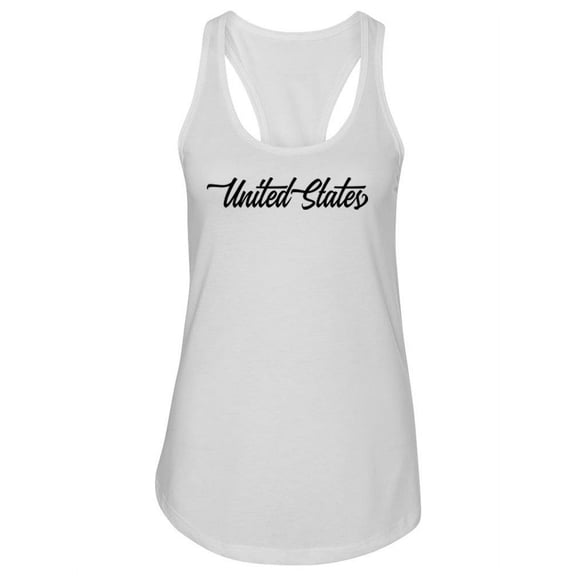 United States Cursive Script Tank Women -Image by Shutterstock, Female Medium