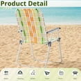 thumbnail image 6 of Tcbosik 2 Pack Folding Beach Chairs for Adults, Lightweight Camping Chair, High Back Backyard Chair with Comfy Armrest, Easy to Carry, Yellow & Green, 6 of 10