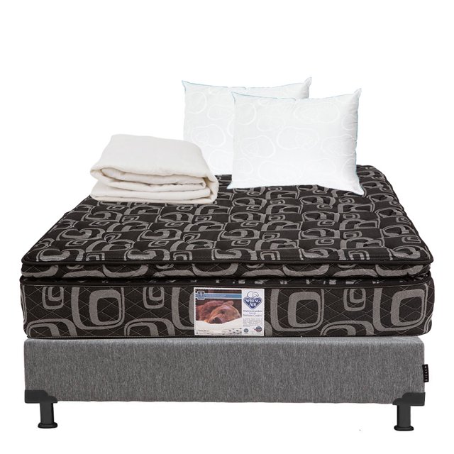 Colchón Matrimonial + Box + Protector de Colchón + Almohadas Spring Air Morgan