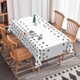 thumbnail image 2 of Duangreer White Halloween Rectangle Tablecloth, Black Bird Line Print Table Cover with Waterproof Wrinkle Resistant for Party Decorations, 60 x 102 Inch, 2 of 6