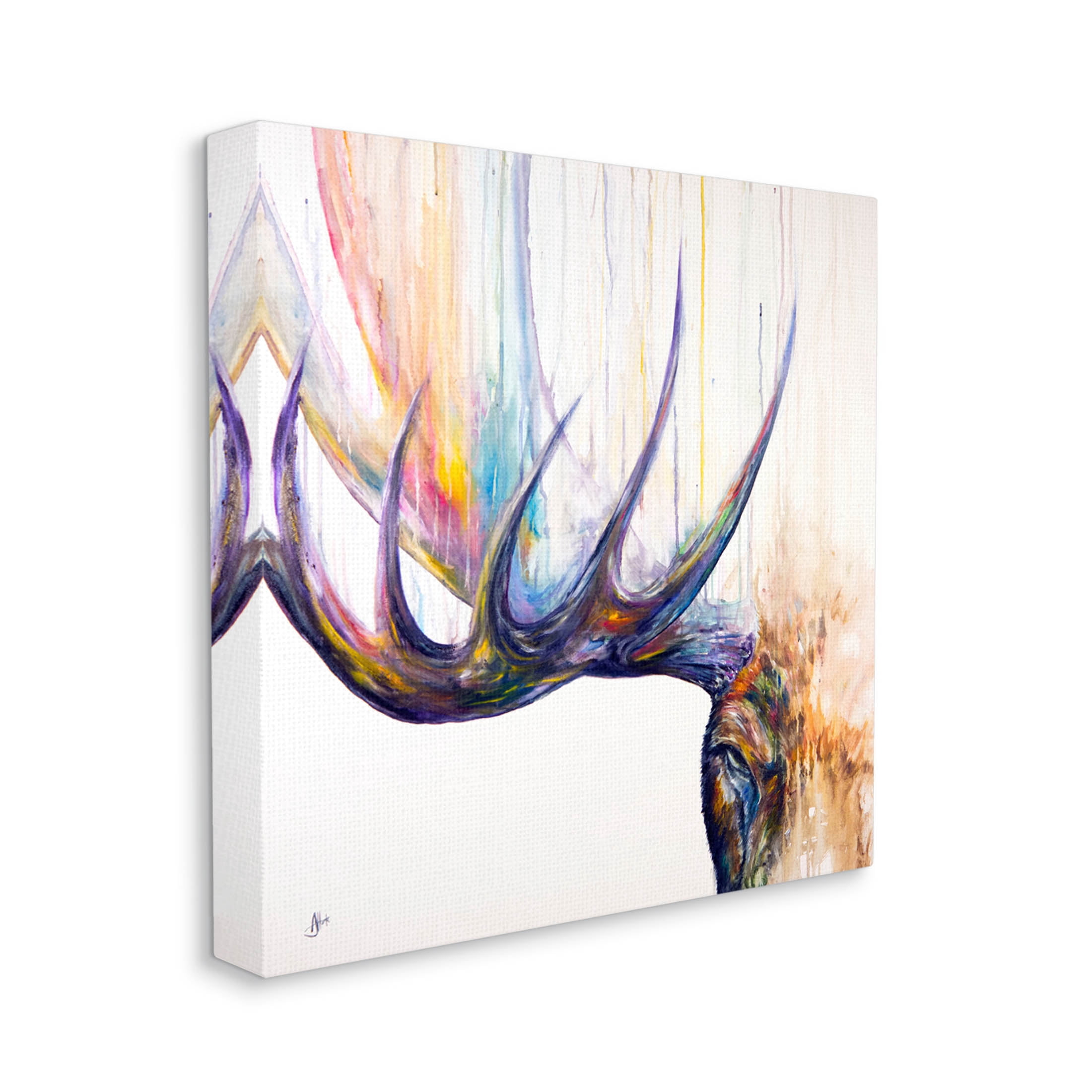 Wildlife Elk Antler Portrait Animals & Insects Graphic Art Gallery Wrapped Canvas Print Wall Art