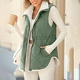 thumbnail image 6 of Ashirexll Womens Vests Outerwear, Puffer Vest Women, Sleeveless Fleece Jacket with Stand Collar Drawstring and Pockets for Winter, 6 of 7