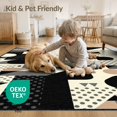 thumbnail image 4 of ODIKA 8'x10' Washable Area Rug Modern Composition Scattered Dots Triangles Contrasting Block for King Size Bedroom Under Bed, Master Suite, Non-Shedding, Easy Care, 4 of 7