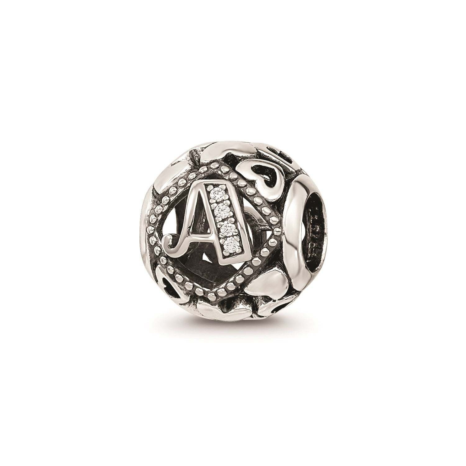 Reflection Beads Sterling Silver Square Simulated CZ Bead 10 x 8 mm Reflection Beads Sterling Silver Square Simulated CZ Bead 10 x 8 mm