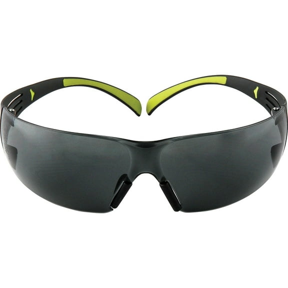 SecureFitâ„¢ 400 Series Protective Eyewear, Gray Poly Lens, Anti-Fog, Anti-Scratch, Black/Green Plastic Temples