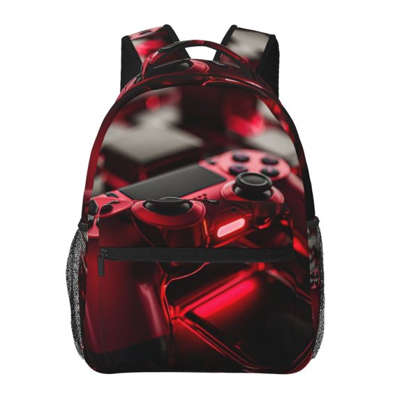 Game Controller Lightweight Backpack, Polyester Canvas with Laptop Compartment, Unisex Bag for Travel Gifting