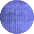 thumbnail image 1 of Ahgly Company Machine Washable Indoor Round Oriental Blue Industrial Area Rugs, 4' Round, 1 of 4