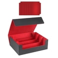 thumbnail image 2 of LOVIVER Card Case Collectible Game Card Box Card Deck Box 1800 Cards Capacity Holder Black Red Lining, 2 of 8