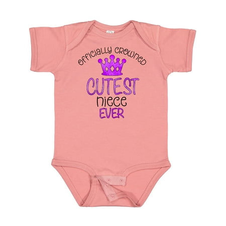 

Inktastic Officially Crowned Cutest Niece Ever Purple Crown Gift Baby Girl Bodysuit