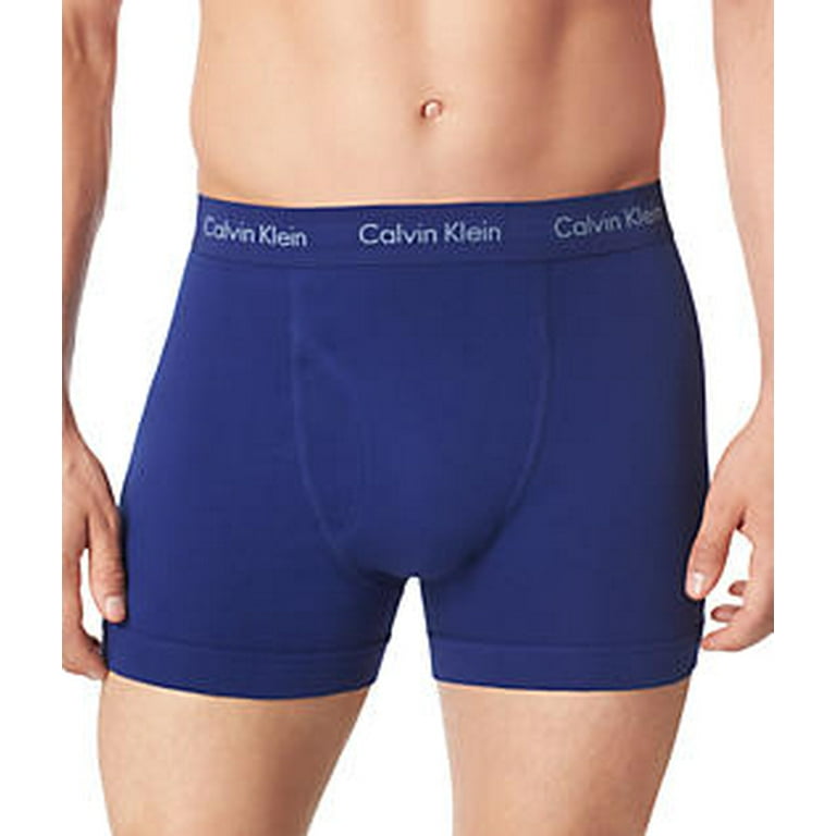 Calvin Klein Men\'s 3-Pack Cotton Stretch Trunk, Blue/Grey Assorted, X-Large