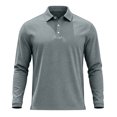 thumbnail image 5 of Hngshg Mens Tee Shirts Casual Button Up Collared Pullover Tops Dressy Long Sleeve Solid Color Golf T-Shirts, 5 of 7