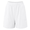 thumbnail image 4 of vigerkar Sweat Shorts for Women High Waisted Pull On Side Zip Casual Lounge Cotton Summer Athleisure Shorts with Pockets White, XXL, 4 of 6