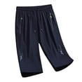 thumbnail image 5 of Betivan Men's Sports Casual Cropped Pants Elastic Waist Zipper Pocket Loose Fit Breathable Lightweight Soft Comfortable Stylish Bottoms for Daily Sports Outing Street Leisure, 5 of 9