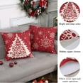 thumbnail image 7 of Christmas Pillow Covers 18x18 Inch Set of 4 Farmhouse Red Pillow Covers Holiday Decorations Winter Decorative Throw Pillow Cases Polyester Linen Fabric Pillowcases for Sofa Couch, 7 of 7