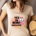 thumbnail image 4 of es I’m Being Sarcastic Funny Face Graphic Unisex T-Shirt, Dark Heather, Size 3XL, 4 of 6