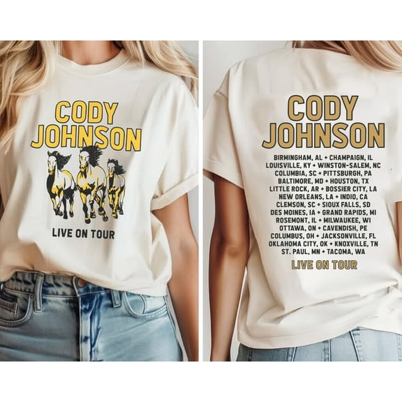 Cody Johnson Horses 2026 Tour Tee T-shirt Sizes S-5XL Goldengate