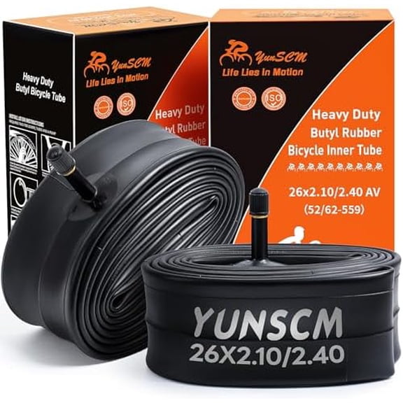 2-PCS 26" Heavy Duty Bike Tubes 26X2.10/2.40 AV32mm Schrader Valve (52/62-559) Bicycle Tubes Compatible with 26 X 2.10 26 X 2.125 26X2.20 26X2.25 26X2.30 26x2.35 26X2.40 Bike Bicycle Tire Tubes$$