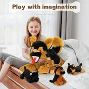 MaoGoLan 5Pcs Stuffed German shepherd toys 20 Mommy German Shepherd Stuffed Animals Dog with 4 Puppies