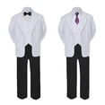 thumbnail image 2 of 6pc Baby Toddler Boy Teen Formal Black & White Suit Set Satin Necktie Sm-20, 2 of 4