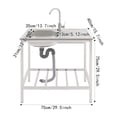 ToppiJoy Single Bowl Free Standing Stainless-Steel Commercial Sink with ...