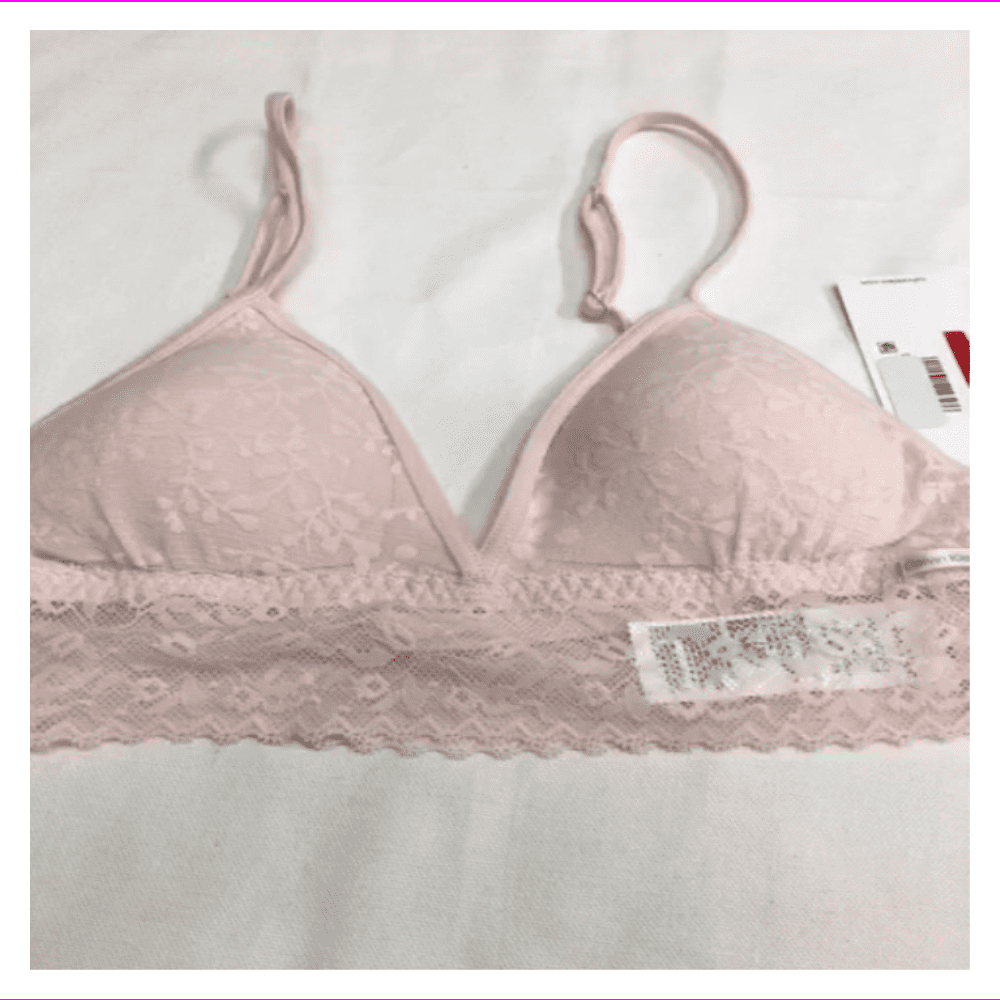 pink calvin klein triangle bra