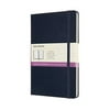Moleskine Classic Notebook, Hard Cover, Large (5" x 8.25") Double Layout, Ruled/Plain, Sapphire Blue, 240 Pages