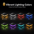 thumbnail image 5 of TEIPUERY 4 pack Solar LED Post Cap Lights for 4x4 Fence and Deck Posts, 8 RGB Modes, Black, 5 of 9