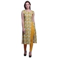 thumbnail image 1 of Bimba Sleeveless Kurta Printed Women Straight Kurti Indian Summer Clothing, 1 of 6