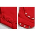 thumbnail image 3 of Coerni My 1st Christmas Christmas Outfits New born Baby Santa Print Long Sleeve Romper Top Striped Pant Hat Clothes Sets, 3 of 8