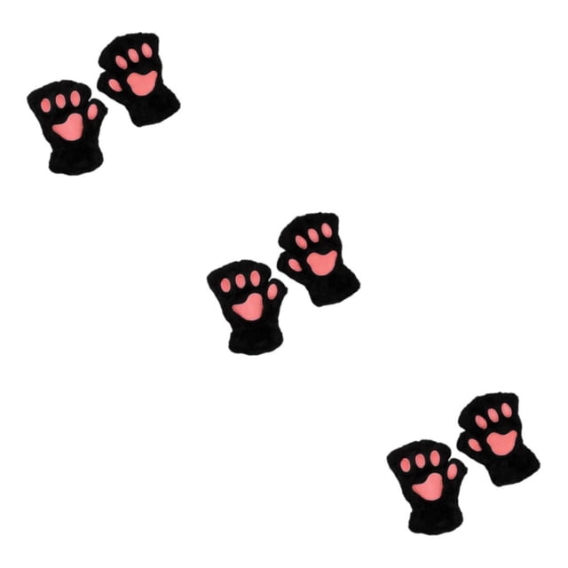 kurtrusly Restez Élégant avec des Gants Mignons Sans Doigts Cadeaux Réfléchis Gants Demi-Doigts Noir 3Set