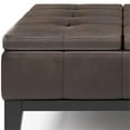 thumbnail image 4 of Pemberly Row 36" Faux Air Leather Coffee Table Ottoman in Distressed Brown, 4 of 8