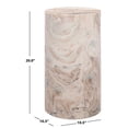 thumbnail image 3 of Safavieh Couture Leahbryanna Modern Marble Round End Table, White/Brown, 3 of 8