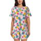thumbnail image 1 of Balery Pineapple And Leaves Conjunto de Pijama para Mujer con Estampado, Dos Piezas de Manga Corta y Shorts, Ropa de Dormir Suave con Cuello Redondo y Bolsillos-3X-Large, 1 of 6