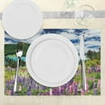 thumbnail image 3 of Ambesonne Nature Place Mats Set of 4, Lake Floral Petals, Standard Size, Purple Fern Green, 3 of 6
