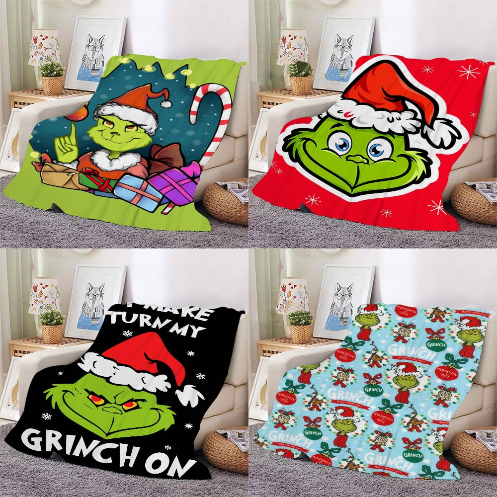 Grinch Christmas Throw Blanket is suitable for sofas, sofas and beds
