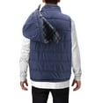 thumbnail image 3 of Men's Quilted Puffer Packable Fleece Lined Zipper Vest With Removable Hood (Navy, XXX-Large), 3 of 4