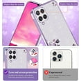 thumbnail image 4 of for Samsung A42 5g Case Clear Glitter Sparkle Aesthetic Samsung Galaxy A42 5g Phone Case Silicone TPU Soft Flower Transparent Shockproof Cover Purple Slim (Silver-Purple), 4 of 14
